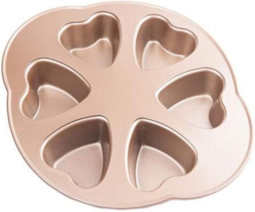 Baking Tray Heart-shaped Cake Mold Six-piece Set Chocolate Baking Tools 11.8 10 2inches Champagne Gold (Color : Gold Size : Rectangle)