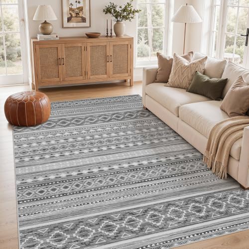 Image of cotiled Boho 5x8 Area Rugs for Living Room: Soft Moroccan Washable Rug