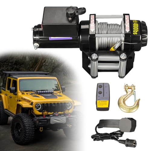 Winche eléctrico QianCruxtacy 4000 lbs con control inalámbrico miniatura 1