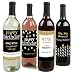 Adult Happy Birthday - Gold - Wine Bottle Labels Birthday Gift - Set of 4