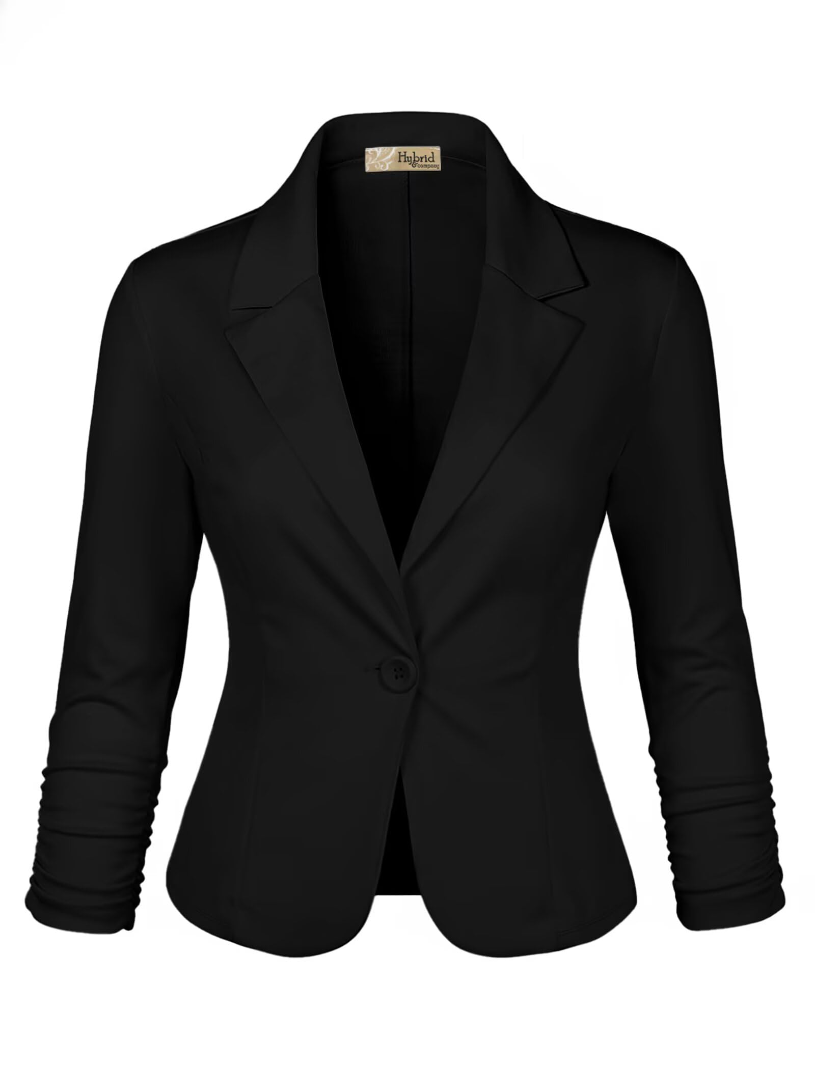 Women's Lightweight Casual Work Office Stretch Ponte Cardigan Blazer Jacket Made in USA