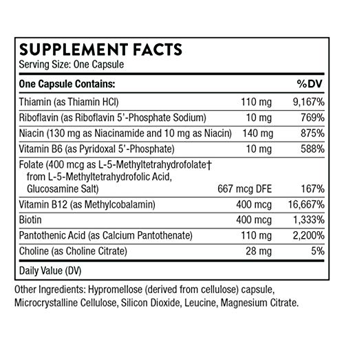 Thorne Research - Complexo B Básico - Vitaminas B em suas formas ativas - 60 cápsulas