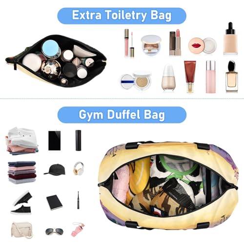 Flowers Orange Duffel Bag for Women Men Gym Bag with Shoe Compartment Wet Pocket Carry On Weekender Overnight Bags for Hospital Gym Travel4