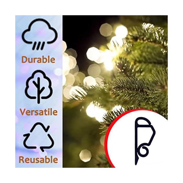 Oruiiju christmas light clip holiday light clip weatherproof outdoor light clip outdoor gutter hook for christmas decoration string light (150pcs, white) - image 5