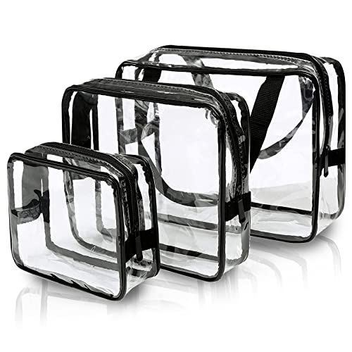 Trousse de Toilette 2 PCS PVC Transparent Sac de Rangement, Trousses de Toilette Transparente, Sac de Maquillage PVC Imperméable pour Hommes Femme Enfant Cover