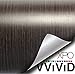 VVIVID Dark Ebony Wood Grain Faux Finish Textured Vinyl Wrap Roll Sheet Film for Home Office Furniture DIY No Mess Easy to Install Air-Release Adhesive (1 Foot x 48 Inches)
