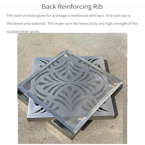 Decorative Floor Drain, Square Pattern, Anti-Corrosion and Durable for Garden and Basement Drainage Systems miniatura 6