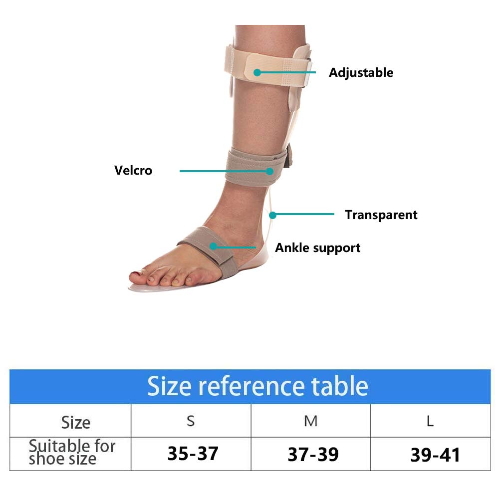 Ortesi da Piede - AFO Splint Ortopedico - Ginocchiera per Il Trattamento della fascite Plantare tendinite d'Achille e Piede cadente,Left,M