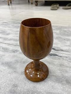 Wood Wine Glass, Premium Wooden Goblet with Glossy Finish, Elegant Bar Drinkware