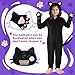GIFTINBOX Cat Costume For Girls, Black Cat Noir Costume, Zip-Up Hooded Onesie for Kids Dress Up, Role Play Halloween Costumes for Kids Girls 5 6 7 8 9 10 11