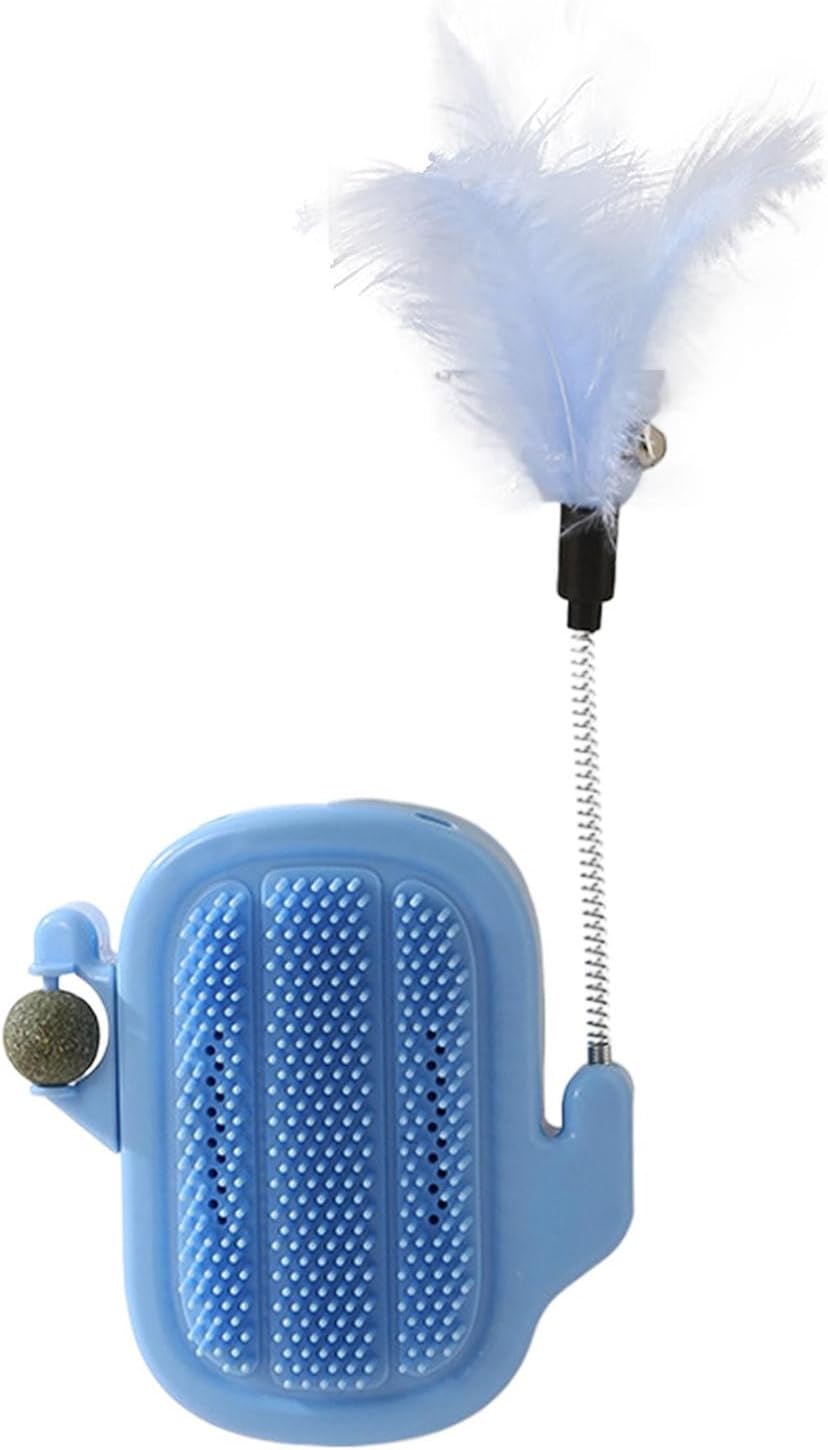 Catnip Balls, Cat Scratcher Toy, Pet Safe Materials Stress Relieving Design Catnip Toys, Corner Brush Wall Scratcher for Cat Face Scratching and Grooming 200g Green, Cream, Blue