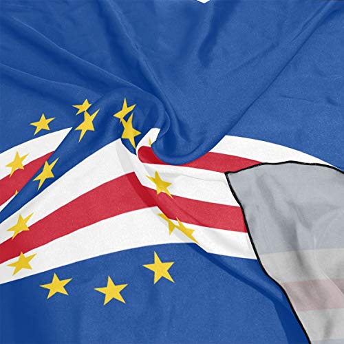 super3Dprinted Cape Verde Flag Women's Square Scarf Neck Head Scarf 23.6 x 23.6 inches with 10 bobby pins4