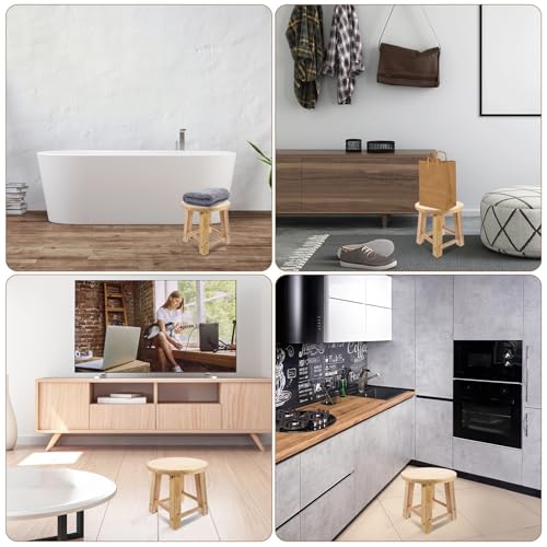 Taburete de madera multifunción Yardwe ideal para un cuarto de baño ordenado 5