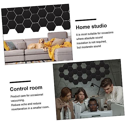3 piezas de paneles acústicos hexagonales aislantes acústicos ignífugos para estudio u oficina miniatura 5
