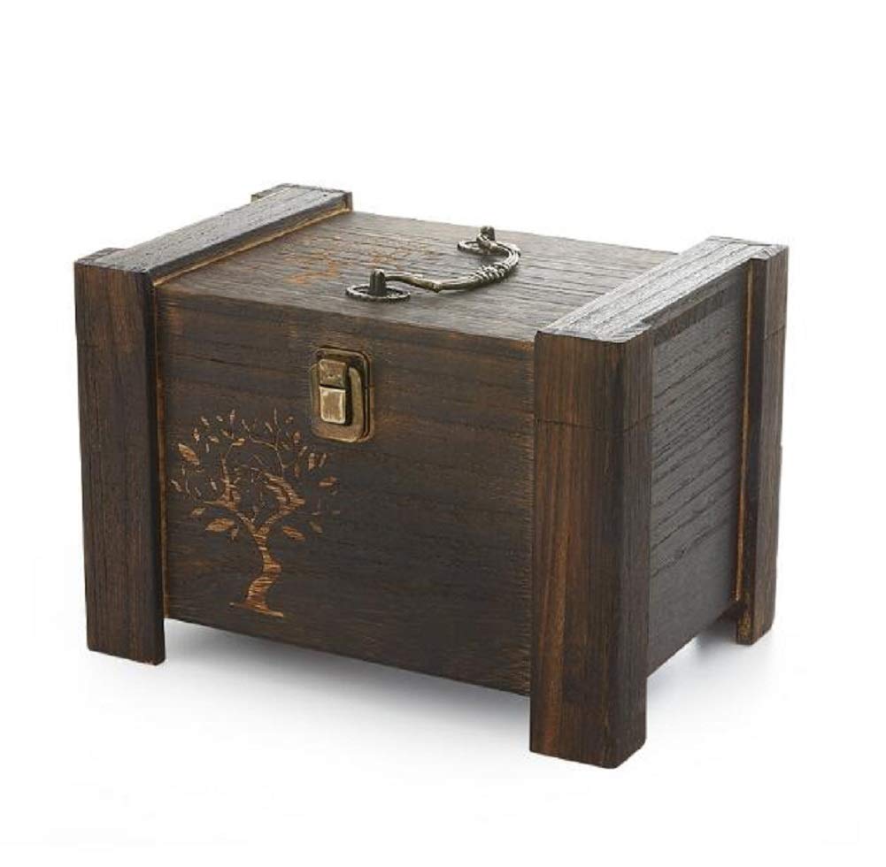 YFOZCOM Kit de Costura Caja de Costura doméstica Caja de Costurero de Madera Maciza Hecha a Mano Vintage Bolsa de Costura DIY Suministros de Costura Herramientas Conjunto de Costura (25 * 17 * 17cm)