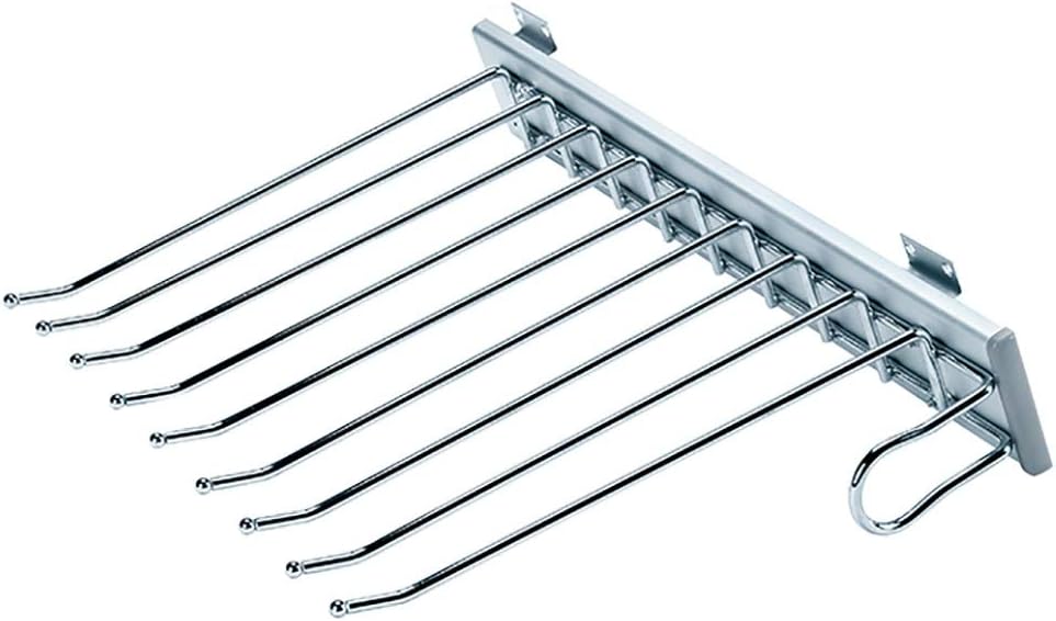 引き出し式ワードローブズボンラック、拡張可能なネクタイホルダーハンガーレール、キャビネット用9組パンツハンガー-460mm