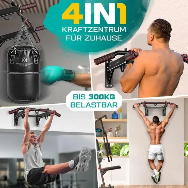 KESSER Klimmzugstange für die Wand, 4 in 1, bis 300 kg, Foto 3