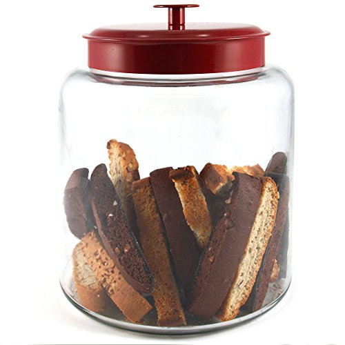 Anchor Hocking Montana Glass Jar with Fresh Sealed Lid, Red Metal, 2 Gallon