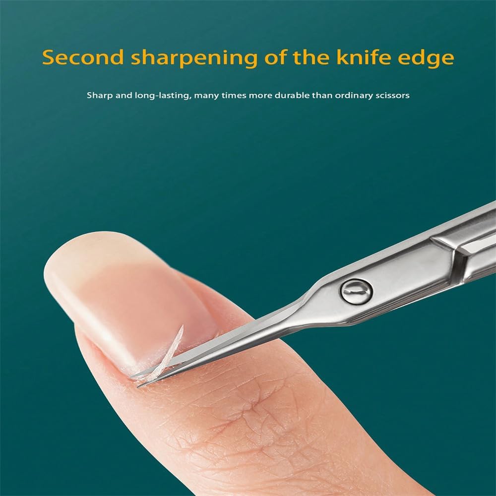 1 Piece Stainless Steel Straight Head Grooming Scissors for Facial Hair, Manicure, Nails, Beard, Eyebrows, Eyelashes, Cuticles,Silver,1PCS