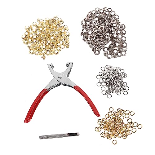 STOBAZA Eyelet Pliers 800pcs Metal Eyelets Washers 6mm Diameter for Leather Fabric Crafts