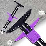 Sewing Ruler, 5-in-1 Precision Sliding Gauge Ruler Multi Functional Measuring Accessory for Sewing, Applicable to Knitting Crafting Sew Beginner Hemming Measuring Sew Kit (Black)
