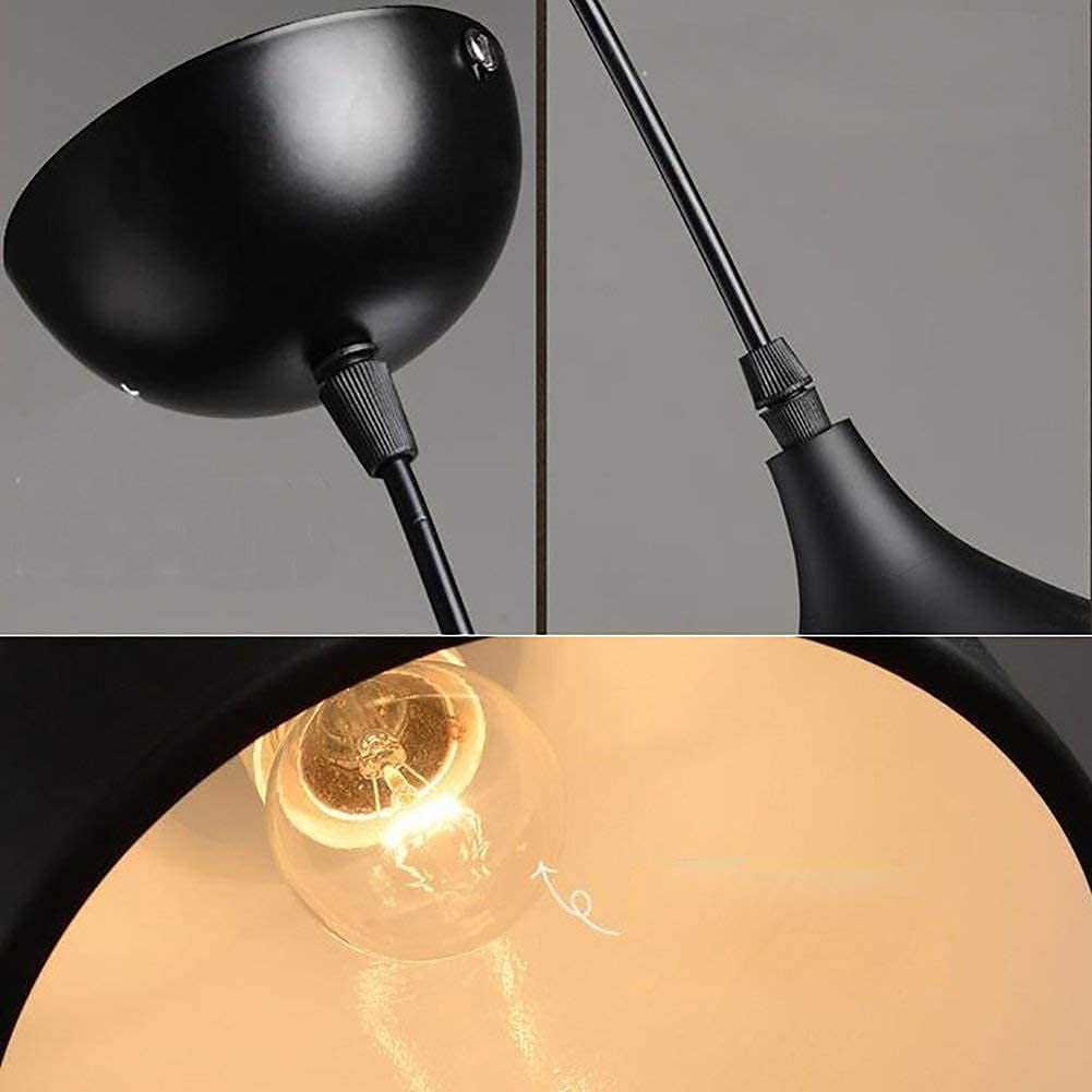 Light4life Set of 4 Black Aluminium Hanging Pendant Celing Light Lamp for- Kitchen, Hall, Cafe, Resturents, Lobby Balcony Bedroom Living Room Batroom Diwali Light Lamp 1