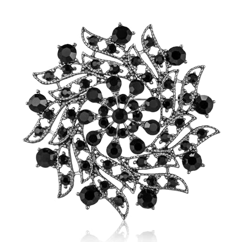 Image of Rhinestone Spiral-shape Brooch Pin Accessory Broach for Women