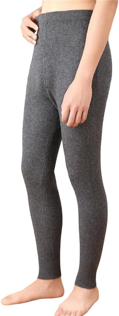 Men’s 100% Wool Long Johns Thermal Underwear Pants Base Layer Bottoms Winter Warm Elastic Knit Leggings