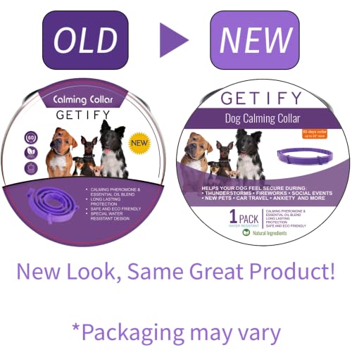 Getify Calming Collar For Dogs Anxiety And Stress Relief, Pheromone Dog Calming Collars 1 Pack + Side Gift Waste Bag 1Roll #TOP6