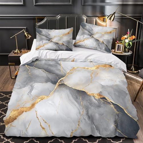 Housse de couette douce hypoallergique effet 3D pour lit double - 2