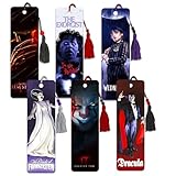 Horror Themed Bookmarks - Scary Bookmarks for Adults Bundle Includes 6 Monster Movie Book Marks | Horror Movie Gifts