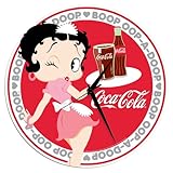 Vandor 60089 Betty Boop and Coke Cordless Wood Wall Clock, Multicolored