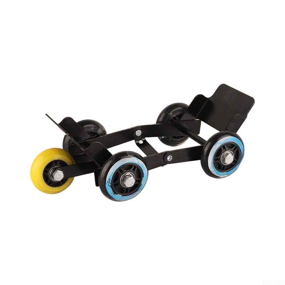 Steel Flat Tire Rescue Dolly, Mover for Electric Scooters and Bikes, Foldable Wheel Support with Silent PU Rollers for Puncture Repair