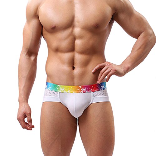 Culater® Hommes de sous-vêtements Respirants Slips Shorts Ardennes Pouch Slip Mous (L, Blanc)