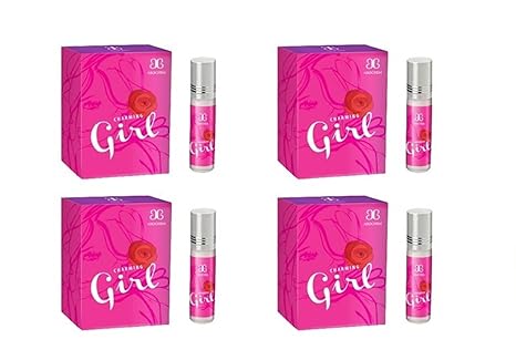 AROCHEM CHARMING GIRL Attar long lasting fragrance No Alcohol Pure Perfume Herbal Attar (Set of 4) (6ml Each)