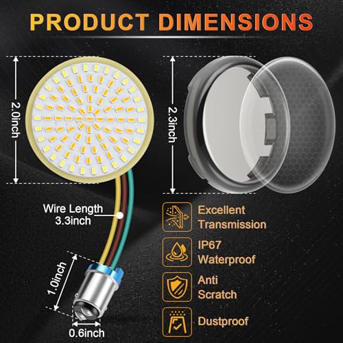 Image of LivTee 1157 Front Rear LED Turn Signals Tail Brake Lights with Lens Cover Kits Compatible with Harley Davidson Touring Dyna Softail Sportster Street Glide Road Glide Accessories