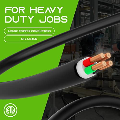 Gearit 12/4 12 Awg Portable Power Cable (100 Feet - 4 Conductor) Sjoow 300V 12 Gauge Electric Wire For Motor Leads, Portable Lights, Battery Charger, Stage Lights And Machinery -100Ft Electrical Cord #TOP5