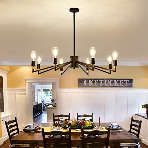Uofus 8-Light Black Chandelier Modernceiling Light Fixture Adjustable Hanging Light Over Table For Bedroom Living Room Kitchen Dining Room Laundry Room #TOP5