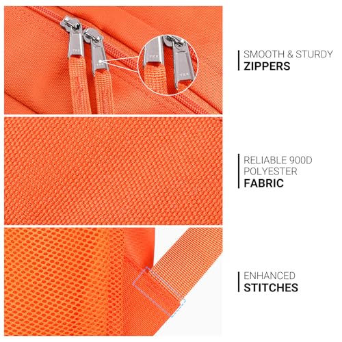 Image of ZORFIN 26L Backpack for College, and Travel: Water Resistant Bookbag - Tangerine