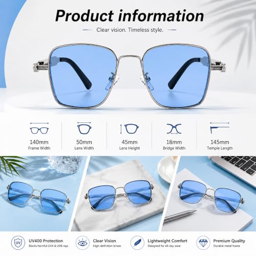 Image of Dervin UV Protected Square Sunglasses for Men and Women