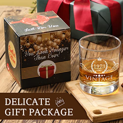 Aozita 50Th Birthday Gifts For Men Whiskey Glass With Delicate Package- 50Th Birthday Decorations For Men, Party Supplies - 50Th Bday Gifts Ideas For Him, Dad, Husband, Friends - 11Oz Whiskey Glass #TOP2