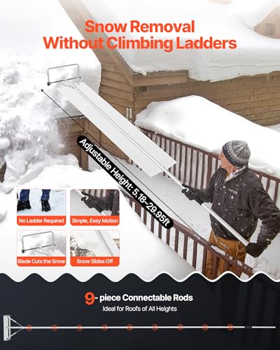 VEVOR 30ft Reach Snow Roof Rake
