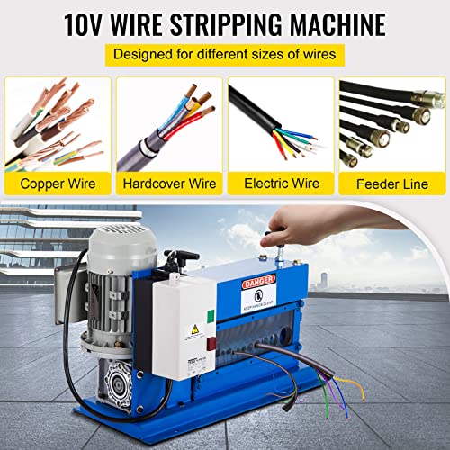 VEVOR Cable Wire Stripping Machine 18 AWG - 1" OD Wire Range, Portable Powered Wire Stripper Machine 11 Channels 10 Blades,Automatic Wire Stripping Tool 75ft/minute,for Recycling Copper Wire by VEVOR - Image 2