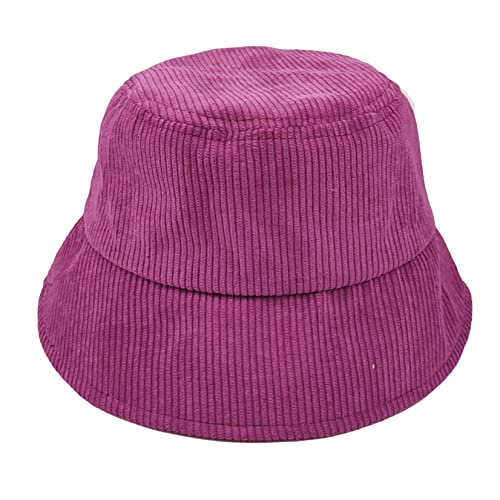Sun Hat Women's Corduroy Bucket Hats Outdoor Panama Winter Cap Fishing Unisex Bucket Caps Men Casual Brown #TOP2