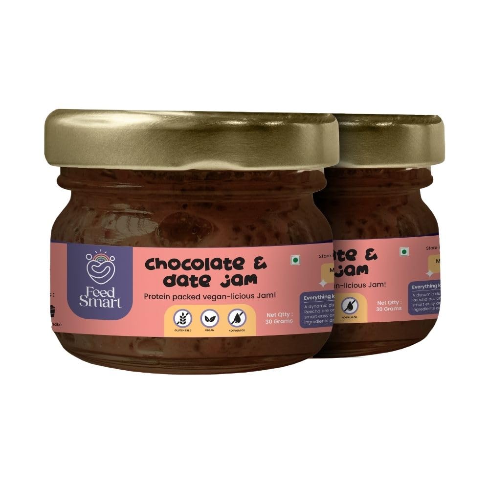 Feed Smart Chocolate & Date Jam | Vegan | Pure Dates | No Sugar | No preservatives | No artificial colours or flavours | 100% Natural | 30gm | Mini | Trial Pack | Pack of 2 (B0D8PGPNDX) Amazon Price History, Amazon Price Tracker