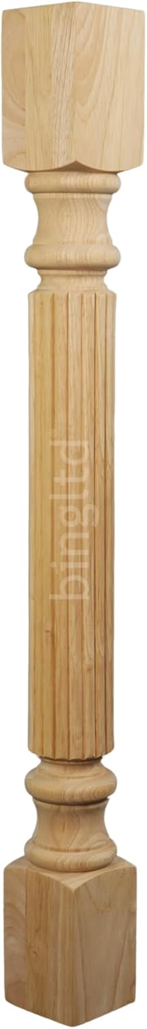 BingLTD - 35 1/2 in x 3 1/2 in Unfinished Rubberwood Post - 1 PC (K3535F-UNF)