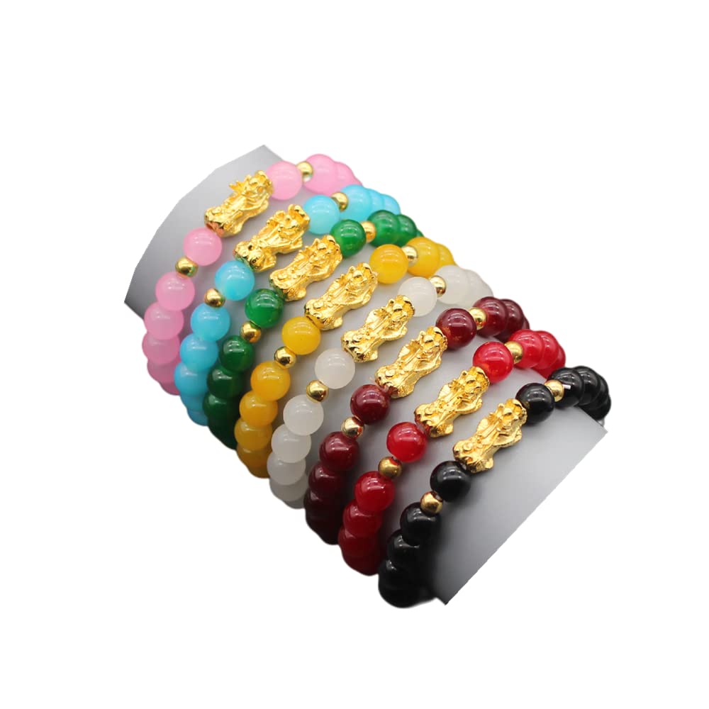Fuqimanman20208 Pcs Feng Shui Bracelets Pixiu Wealth Luck Jade Beaded  Bracelet for Women Men Chinese Traditional Lucky Jewelry Attract Wealth  Good