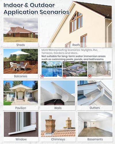 Image of Transparent Waterproof Coating, TUFINEIN 10.6 Oz Invisible Waterproof Agent Indoor & Outdoor Sealant Water-Based Clear Sealant Roofs, Walls, Garden, Terraces