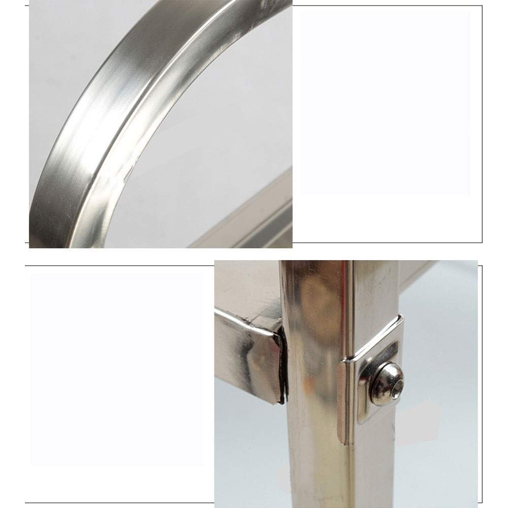 Carrello Multiuso in Acciaio Inox con Ruote, Carrello da Cucina, Carrello di Servizio, Carrello per Catering, scaffale portaoggetti, Carrello per Bar Domestico, Carrello portaogget