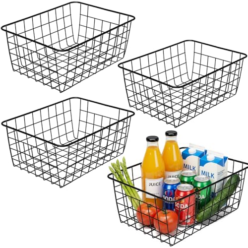 Aeggplant Kitchen Wire Baskets Farmhouse Decor Metal Food Storage Organizer,